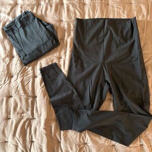 High Waist Black Maternity Leggings- 2 pair